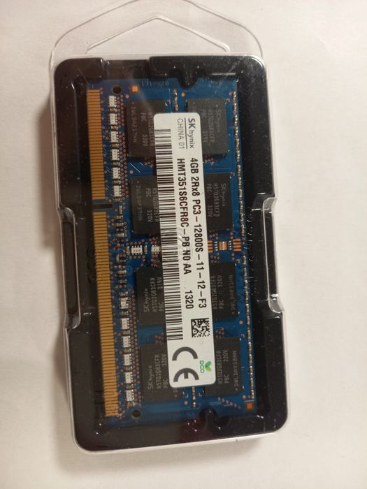 Оперативна пам'ять для ноутбука Hynix SODIMM DDR3 4Gb 1600MHz PC3-12800s 2R8 CL11 (HMT351S6CFR8C-PB N0 AA) Б/В