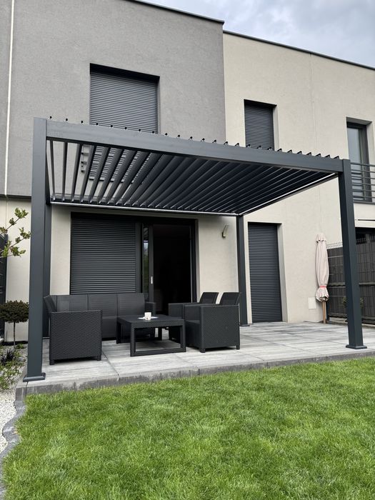 Pergola Ogrodowa 3x4 Aluminiowa Elektryczna LED Bioklimatyczna