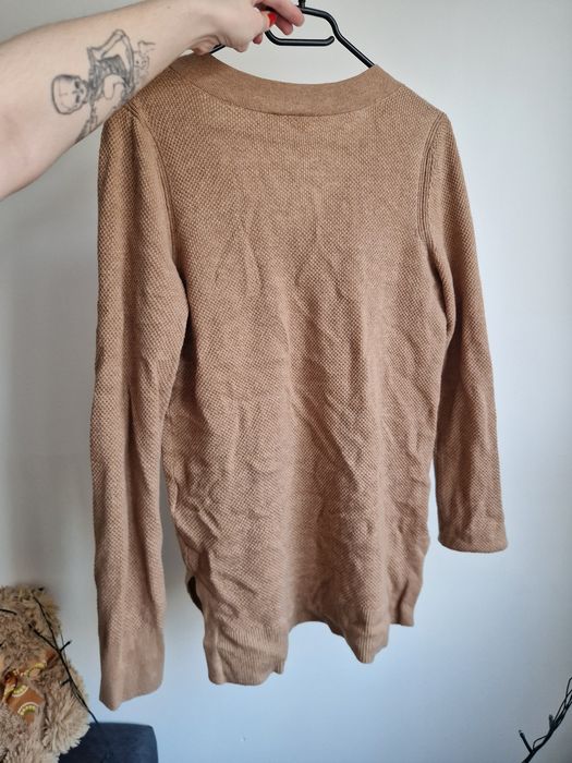 Oversize sweter / bluzka z długim rękawem, gap, kremowy, cielisty, brą