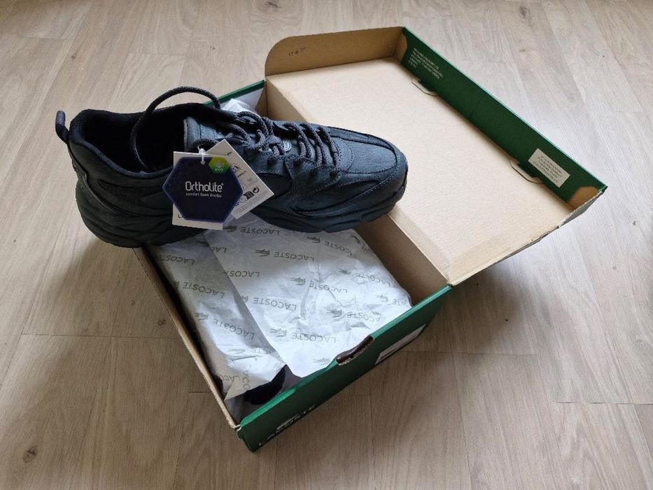 Чоловічі кросівки Lacoste Spinor шкіряні чорні