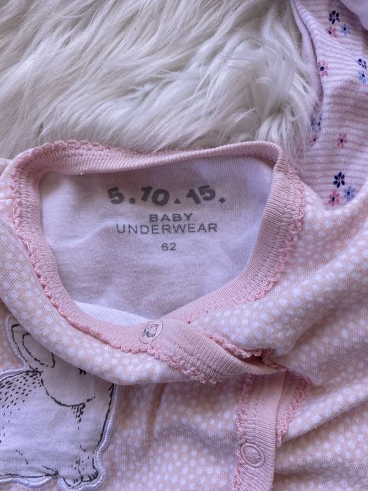 Pajacyki niemowlęce dla dziewczynki 2 sztuki zapinane na zatrzask