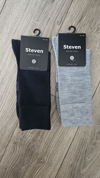 2x skarpetki męskie merino wool wełniane garniturowe 44-46