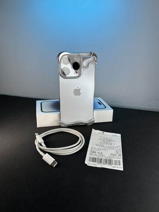iPhone 14 Pro | Silver | 128GB | Bateria 100% | Dowód zakupu | ZESTAW