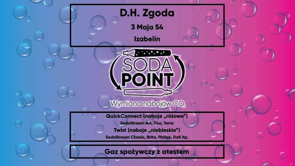 Sodastream Izabelin, 3 Maja 54 Wymiana nabojów CO2