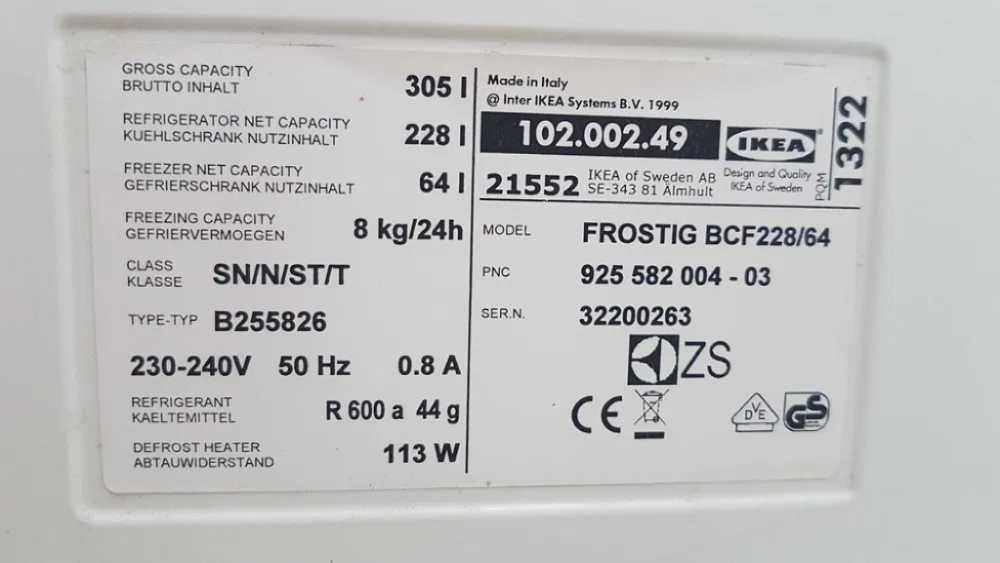 Półka drzwiowa górna lodówki Electrolux Ikea Frostig BCF228/64