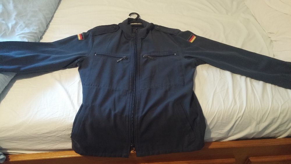 Casaco Vintage, cor azul marinho