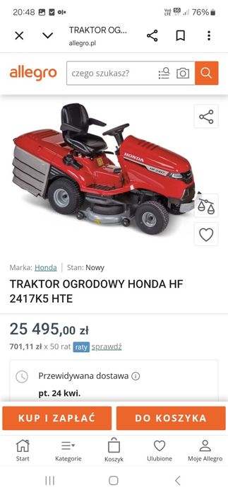Kosiarka traktorek Honda