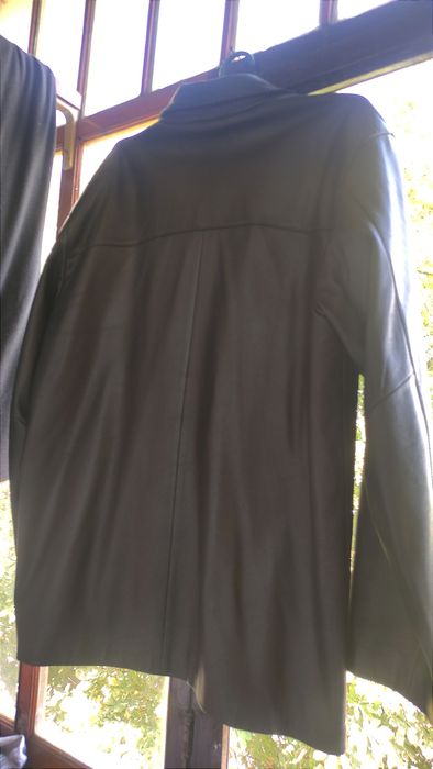 Пиджак  стильный  кожаный, мужской, 4XL (р.56)