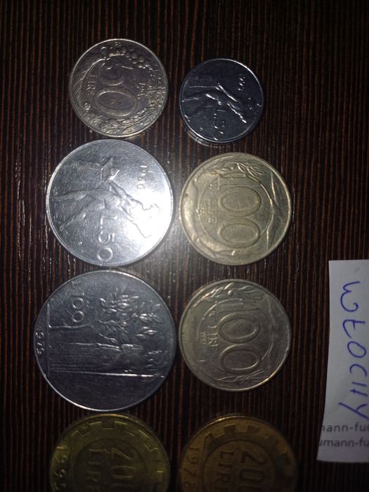 Monety włoskie liry komplet