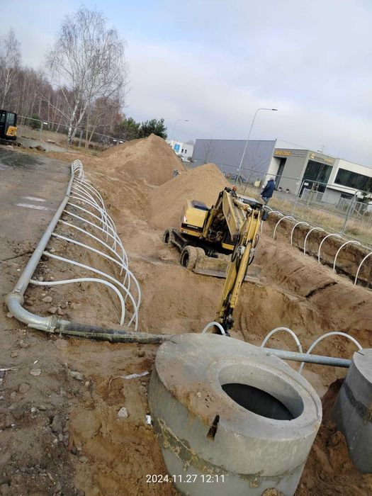 Koparka. Minikoparka. Usługi. Ziemia ogrodowa. Piasek. Wiertnica. Młot