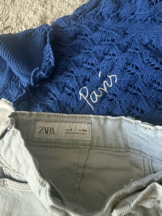 Zara девочке шорты и поло ( кроше) 10 лет