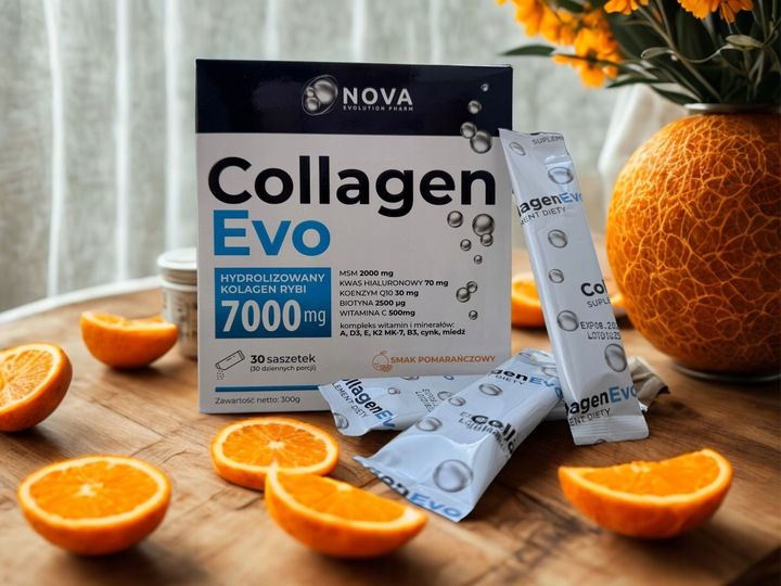 kolagen rybi 7000 mg + ha + q10 + wit. c +biotyna + k2, d3 - skóra, włosy!!