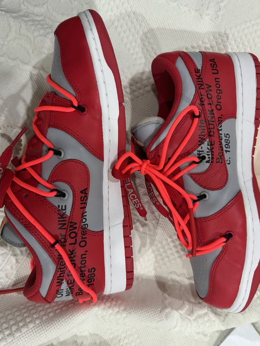 nike dunk low off-white university red