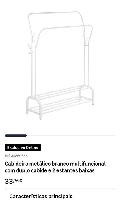 Charriot  cabideiro duplo