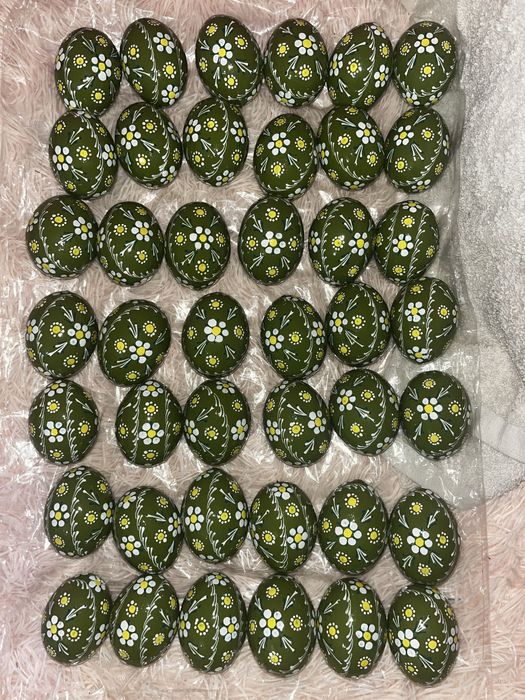 Писанки деревяні з квіточками авторські