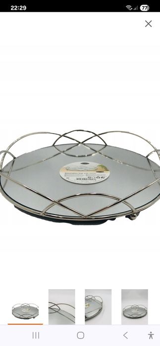 Taca lustrzana glamour srebrna, patera