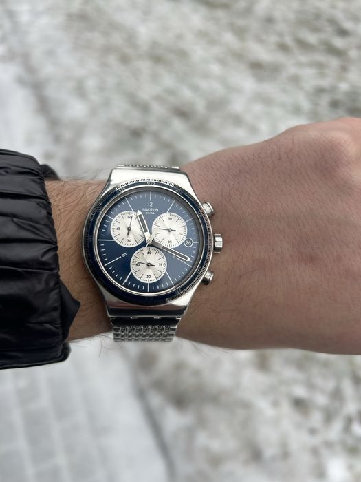 Top Zegarek Swatch SR936SW Blue Edition/Desing Omega Unikat!