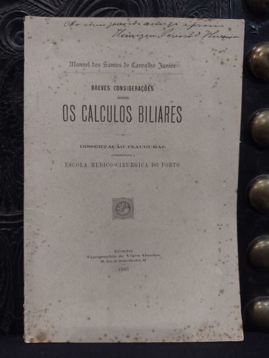 Os Cálculos Biliares 1888 Manoel dos Santos de Carvalho Júnior