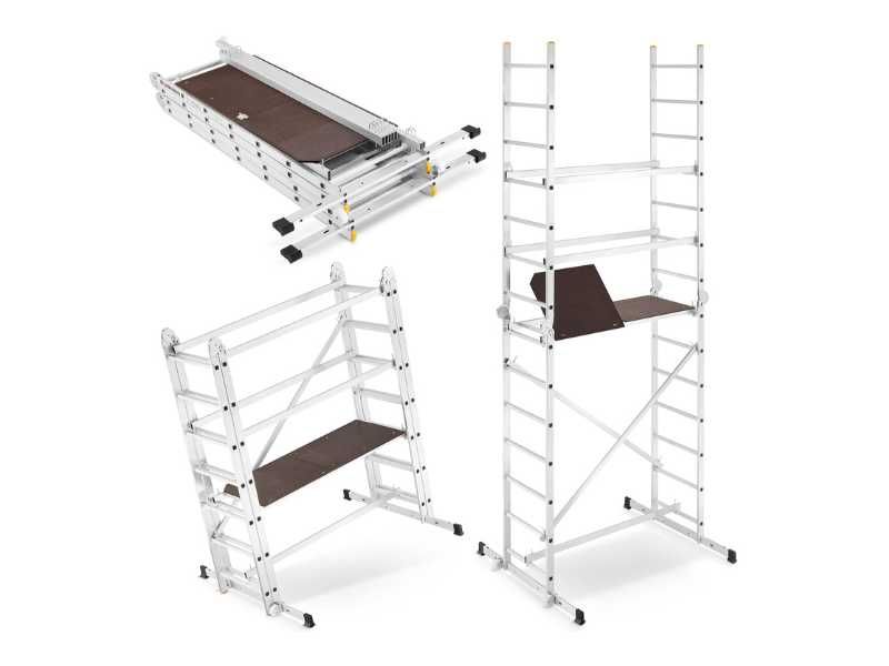 Rusztowanie aluminiowe drabinowe przegubowe jezdne HIGHER DR 2x7 4m