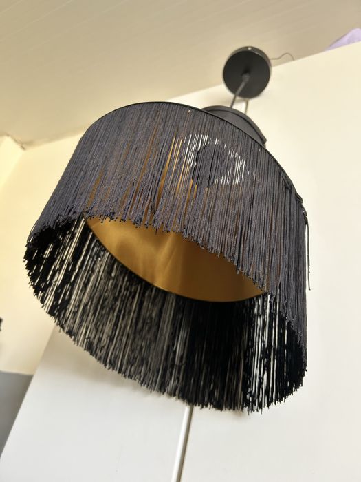 Candeeiro abajur preto dourado 2 unidades