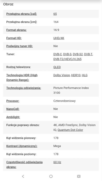 Telewizor 65cali TCL  stan idealny