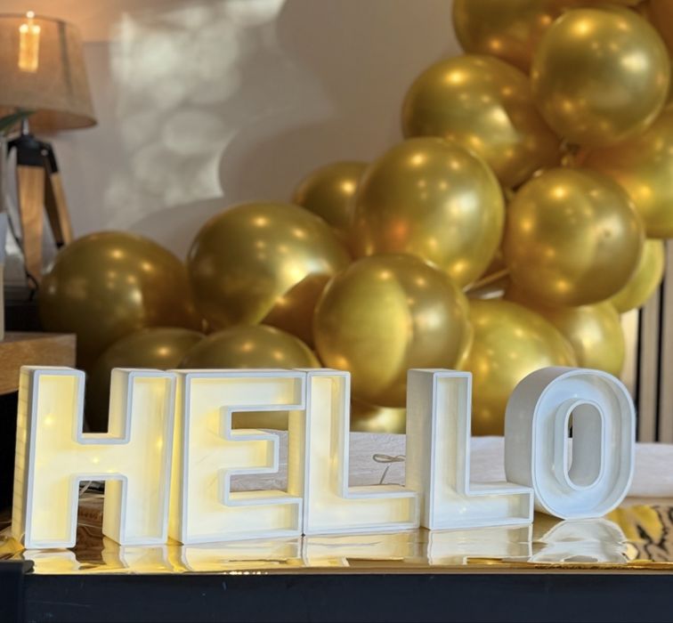 Letras Grandes 3D com Led (HELLO) 15cm