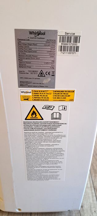 Klimatyzator przenośny Whirlpool PACW29COL – 2,8 kW, sprawny