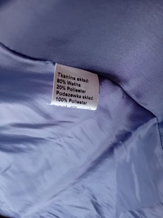 Elegancki płaszcz jesienny/zimowy  80% wełna, r. 40/42