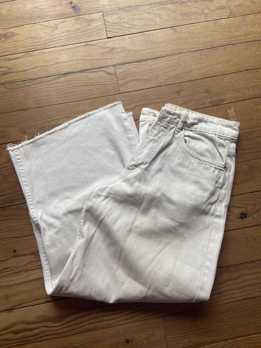 Calças wide leg brancas da zara