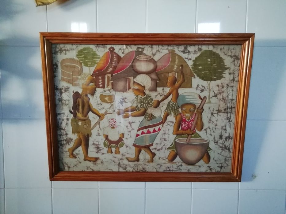 2 Quadros Bonitos Arte Africana feitos a Mão e Assinado pelo Artista