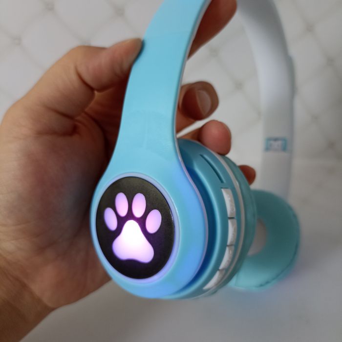 Дитячі блютуз Навушники з кошачими вушками Cat VIV-23M з підсвіткою
