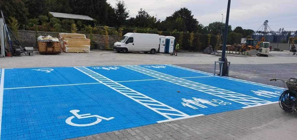 Malowanie linii Oznakowanie poziome Tarnów Warstwa uszorstniająca