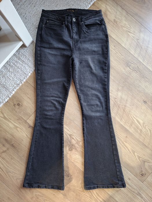 Rozmiar M, Bench grafitowe jeansy flare dzwony, spodnie jeansowe