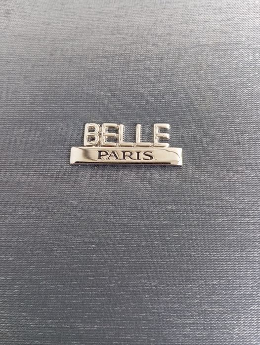 Szaro-srebrna błyszcząca sztywna torebka Belle Paris