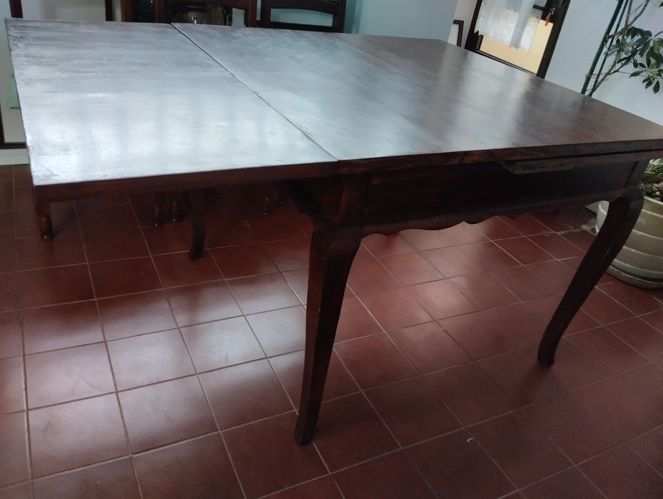 Mesa madeira mogno com duas abas