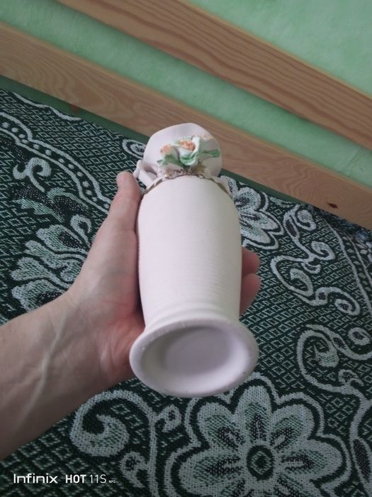 Wazon ceramiczny lata 80 zdobiony