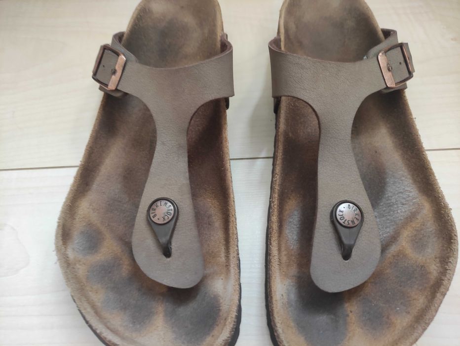 Damskie klapki japonki skórzane Birkenstock Gizeh r. 41 26,5 cm bdb