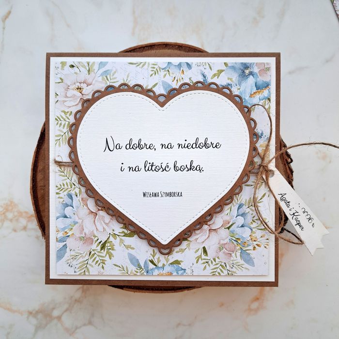 Personalizowana kartka ślubna z cytatem