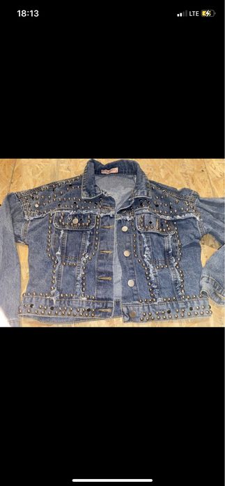 Sliczna kurtka jeansowa oversize , dżety