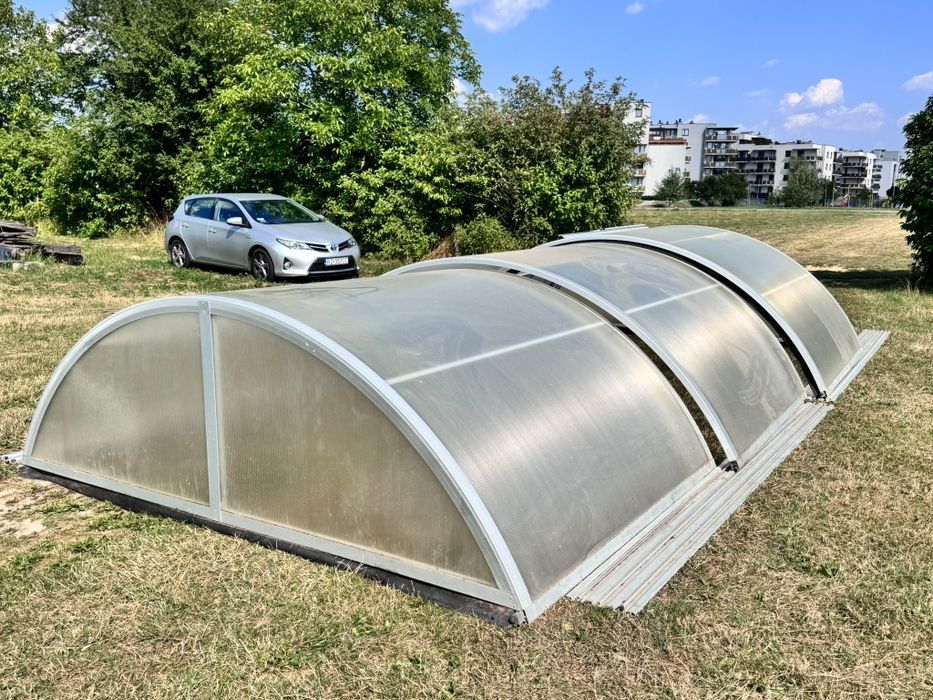Zadaszenie basenowe teleskopowe z poliwęglanu komorowego