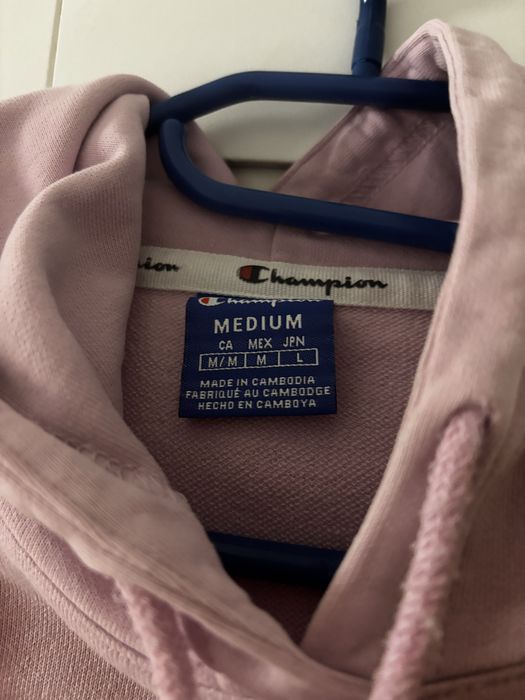 Damska bluza champion M różowa krótka z kapturem