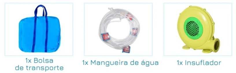 Insuflável c/Piscina, Escorrega e Cesto Basquetebol – Como Novo + Bomba Elétrica