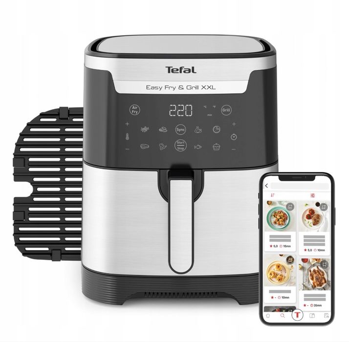 Frytkownica beztłuszczowa TEFAL grill 2w1 6.5l EY801D gwarancka full