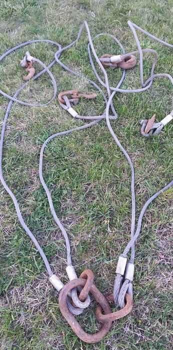 Zawiesie linowe, lina stalowa 5 haków