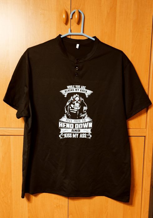 Czarny cienki t-shirt męski 4XL