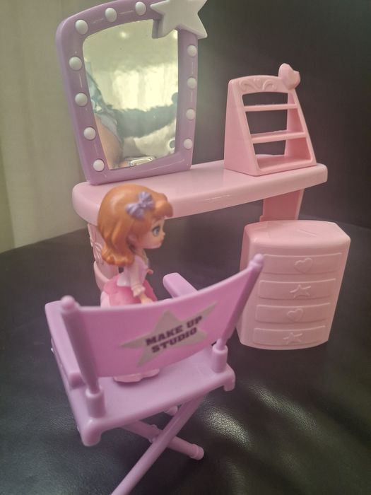 Penteadeira Infantil Rosa com Espelho e Cadeira