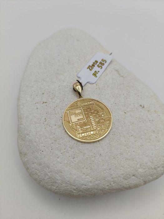 Złota Zawieszka Bitcoin Pr.585 Nowa Zapraszamy Świecie • OLX.pl
