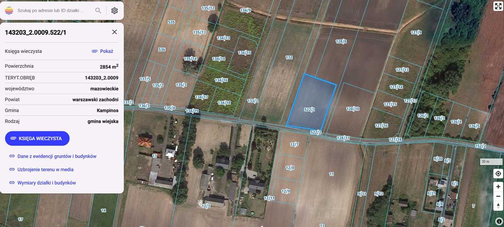 Duża działka budowlana 2854 m² w Kampinosie A – możliwość podziału!