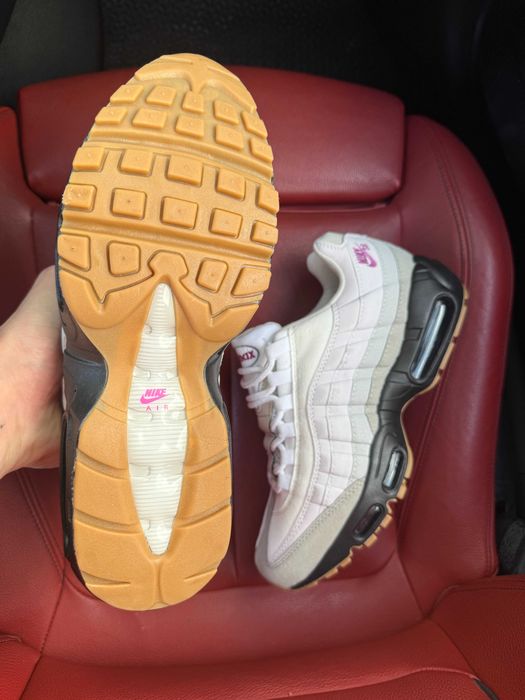 (ОПЛАТА ПІСЛЯ ОГЛЯДУ)Nike Air Max 95 White Grey Black Gum Найк Аір Макс 95 Біло-сіро-чорні Джим