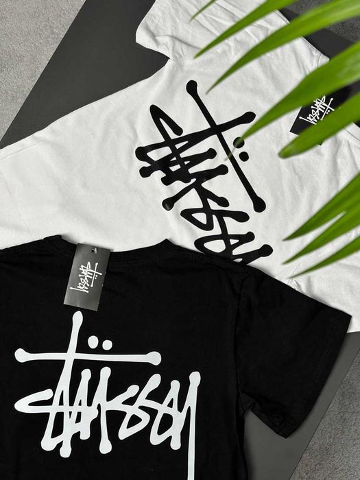 Спортивна Футболка Stussy Money Angel // Большой Принт Майка Стусси Деньги Ангел // Черная - Белая